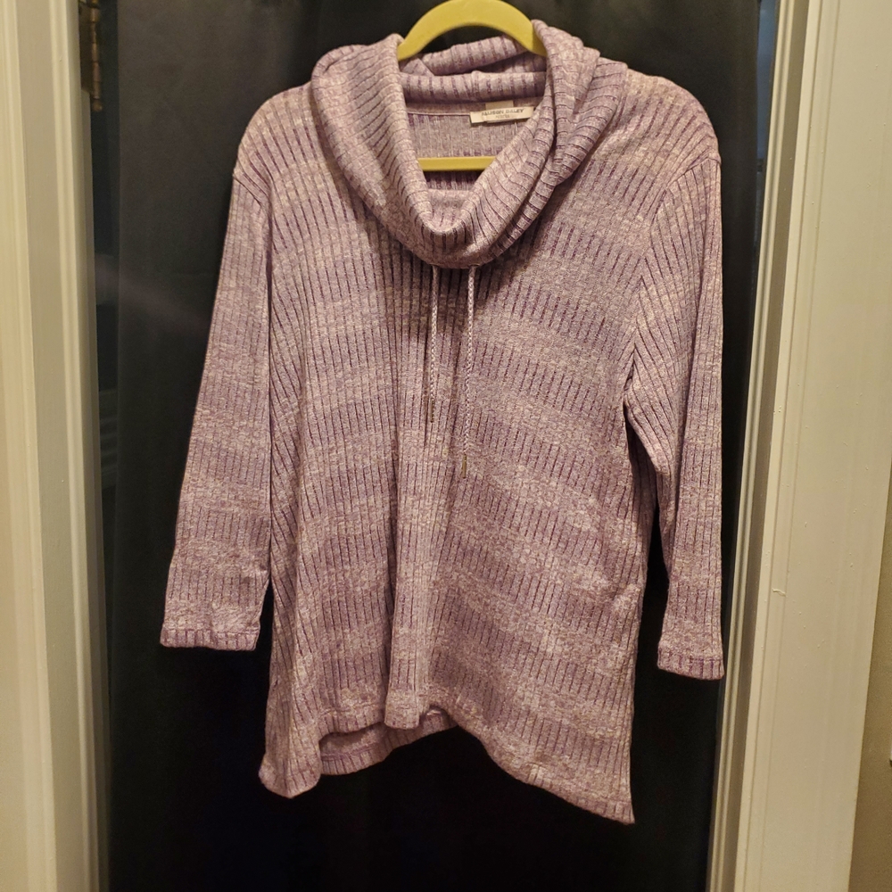 Allison Daley Lavender Cowl Neck Sweater